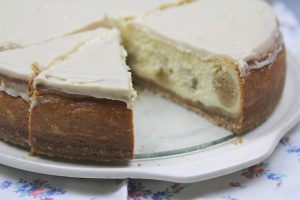 White chocolate macadamia nutt cookie dough cheesecake