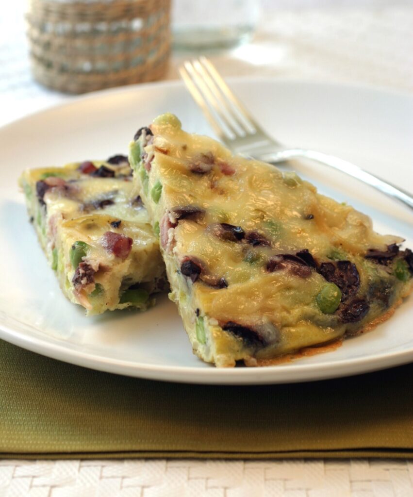 Edamame and Ham Frittata